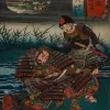 Papier Peint Panoramique Estampe 19e siècle Utagawa Kuniyoshi - Echigawa