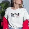 T-shirt femme 100% coton bio - Humour - "PICOLE NATIONALE"