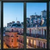 Papier Peint Panoramique Trompe l'Oeil Paris fenêtre
