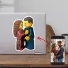 Sticker portrait personnalisé – style figurine brique de construction LEGO