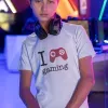 T-shirt homme 100% coton bio - Cadeau - "I LOVE gaming"
