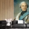 Papier Peint Panoramique Peinture 18e siècle Maurice-Quentin de La Tour - Portrait du maréchal de Saxe
