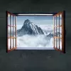 Papier Peint Panoramique Fenêtre Montagne