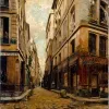 Affiche personnalisée Peinture 19e siècle Emmanuel Lansyer - La Rue de l'Hôtel-Colbert