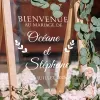 Sticker panneau bienvenue mariage personnalisé