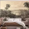 Papier Peint Panoramique Jungle Vintage Effet Dessin