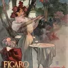Papier Peint Panoramique Peinture 19e Alphonse Mucha - Figaro Illustré / Les cafés-concerts