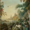 Affiche personnalisée Peinture 18e siècle Jean-Baptiste Huet - Paysage au chien