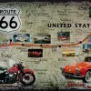 Papier Peint Panoramique Vintage USA Route 66 Voiture