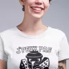 T-shirt femme 100% coton bio - Humour - "J'peux pas j'ai raclette" Old school