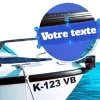 Exemple de pose de Numéros d’immatriculation adhésifs bateau / jet-ski