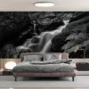 Papier Peint Panoramique Cascade Noir