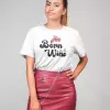 T-shirt femme personnalisé - Citation - "Born to be wine"