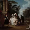 Papier Peint Panoramique Peinture 18e siècle Jean-Baptiste Pater - Le Baiser rendu