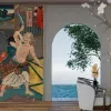 Papier Peint Panoramique Estampe 19e siècle Utagawa Kuniyoshi - Ōkute
