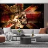 Papier Peint Panoramique Crane Tête de Mort Drapeau Anglais