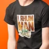 T-shirt homme 100% coton bio - Humour - "I RHUM MAN" Liquide