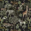 Papier Peint Panoramique Jungle Animaux Foncé