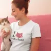T-shirt femme 100% coton bio - Cadeau - "I LOVE mon chat"