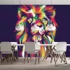 Papier Peint Panoramique Lion Art