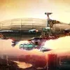 Papier Peint Panoramique Dirigeable Steampunk