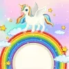 Affiche personnalisée Licornes Arc-en-ciel
