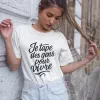 T-shirt Femme 100% Coton Bio - Humour / Citation - "Je tape des gens pour vivre"