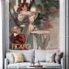 Papier Peint Panoramique Peinture 19e Alphonse Mucha - Figaro Illustré / Les cafés-concerts