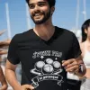 T-shirt homme 100% coton bio - Humour - "J'peux pas j'ai pétanque" Old school
