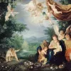 Papier Peint Panoramique Peinture 17e siècle - Le Repos de la Sainte Famille