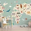 Papier Peint Panoramique Mappemonde Enfant
