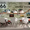 Papier Peint Panoramique Vintage USA Route 66 Voiture