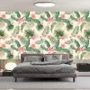 Papier Peint Panoramique Jungle Motifs Fleurs et Feuilles