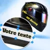 Exemple de pose de Lettrage adhésif casque moto personnalisé
