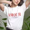T-shirt femme 100% coton bio - Cadeau - "AMOUR"