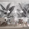 Papier Peint Panoramique Jungle Noir et Blanc 2