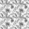 Papier Peint Panoramique Jungle Motifs Fleurs et Feuilles Noir et Blanc