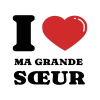 Tote Bag personnalisé – "I LOVE MA GRANDE SOEUR"