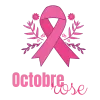 Tote Bag personnalisé – "Octobre rose ruban et fleurs"