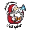 Tablier personnalisé – "Avant les cadeaux, c'est apéro !"