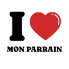 Tote Bag personnalisé – "I LOVE MON PARRAIN"