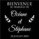 Sticker panneau bienvenue mariage personnalisé