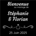Sticker panneau bienvenue mariage personnalisé