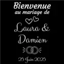 Sticker panneau bienvenue mariage personnalisé