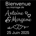 Sticker panneau bienvenue mariage personnalisé