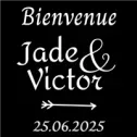 Sticker panneau bienvenue mariage personnalisé