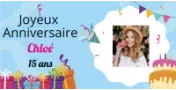 Banderole anniversaire personnalisée - Photo, prénom et texte