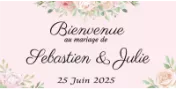 Banderole de mariage personnalisée - Photo, texte et prénoms