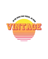 T-shirt homme 100% coton bio - Cadeau - "Je ne suis pas vieux je suis vintage"