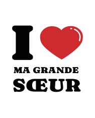 Tote Bag personnalisé – "I LOVE MA GRANDE SOEUR"